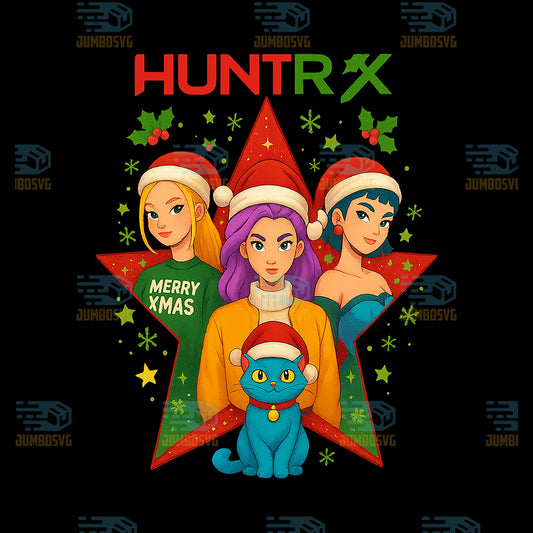 Huntrix-Girl-Group-Kpop-Demon-Hunter-Christmas-Png