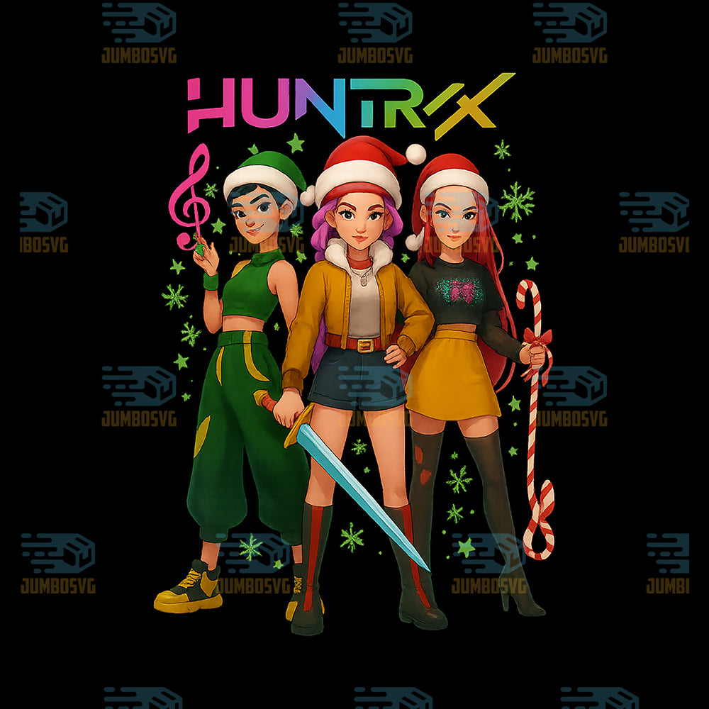 Huntrix-Kpop-Band-Christmas-Png