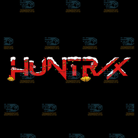 Huntrix-Red-Logo-Christmas-Png