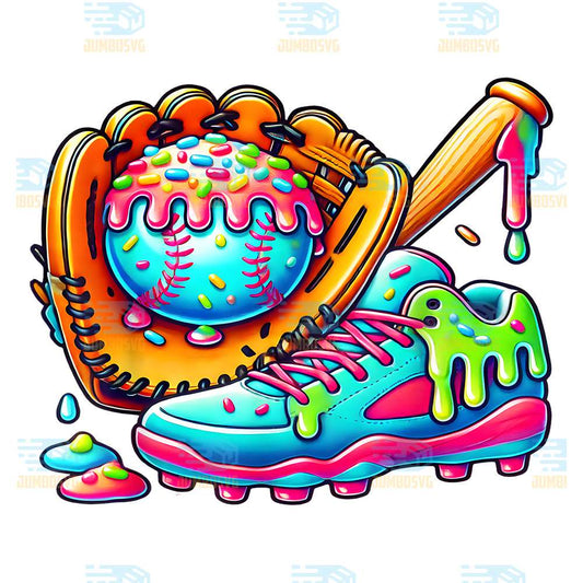 Ice-Cream-Drip-Baseball-Stuff-Baseball-Drip-For-Boys-Png