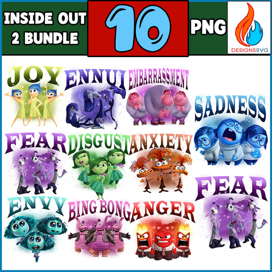 10 Inside Out 2 Bundle Png, Digital Download