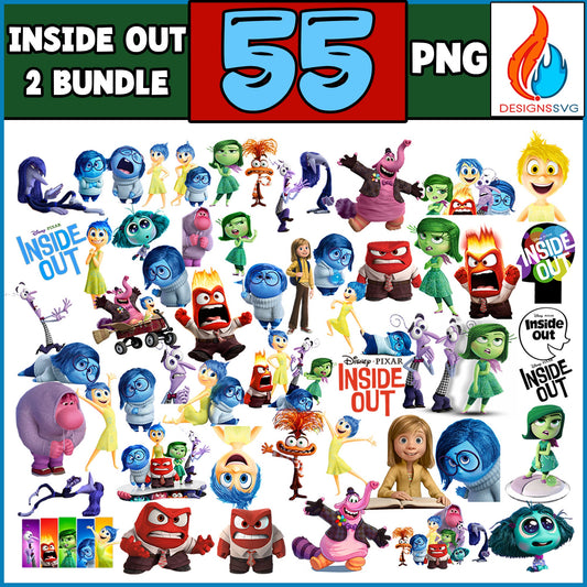 55 Inside Out 2 PNG, Clipart bundle, Digital Download