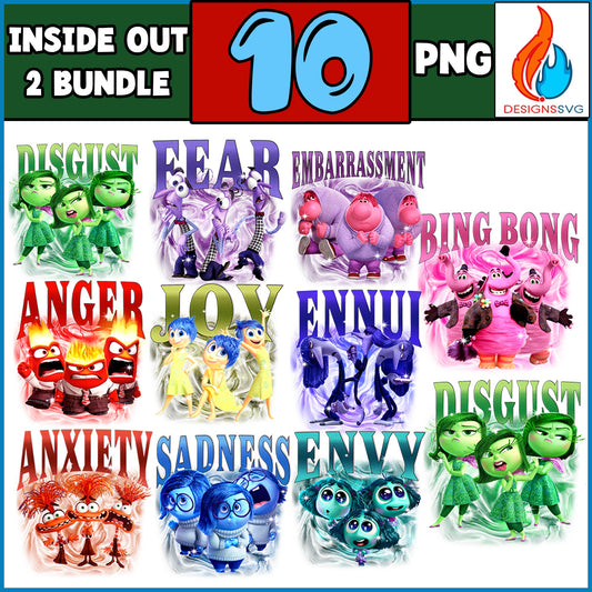 10 Inside Out Emotions PNG Bundle, Digital Download