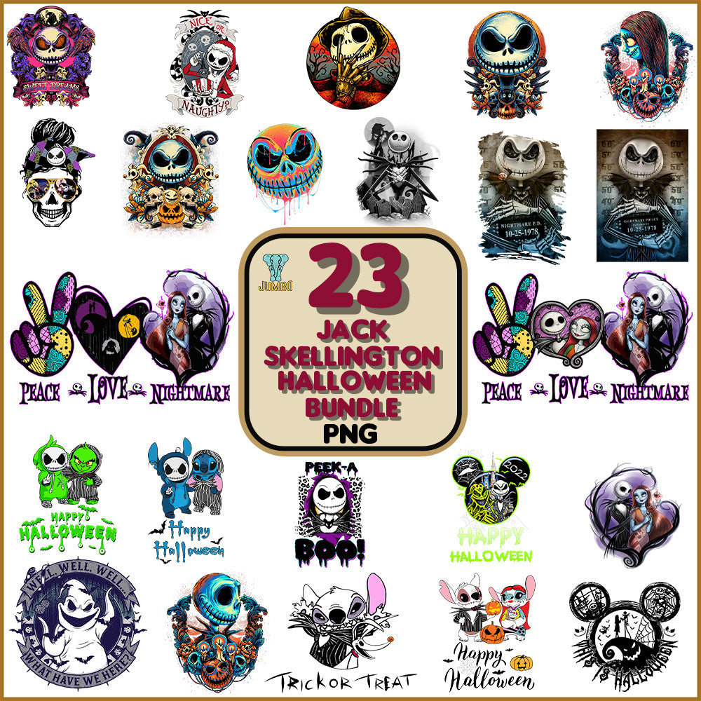 JackSkellingtonHalloweenPngBundle