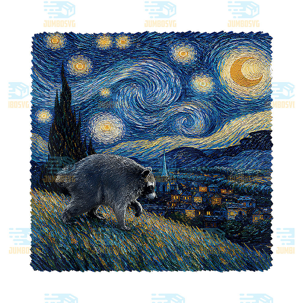 Jimothy-Raccoon-Starry-Night-Van-Gogh-Svg