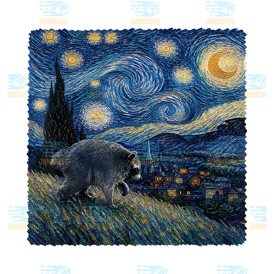 Jimothy-Raccoon-Starry-Night-Van-Gogh-Svg
