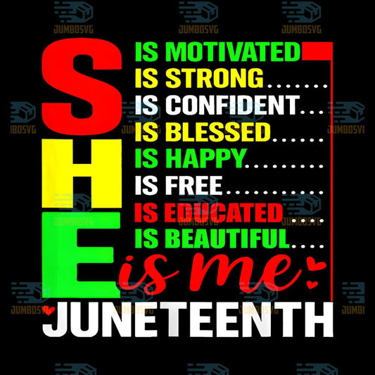 Juneteenth-1865-Day-Juneteenth-2025-She-is-Confident-Strong-Png