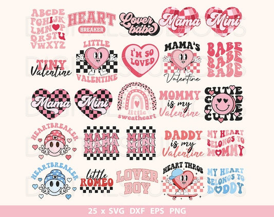 Kids Valentine svg, Kids Valentine png Bundle, Kids Valentine's Day svg, Retro Valentines png, Valentines Toddler SVG Sublimation Bundle