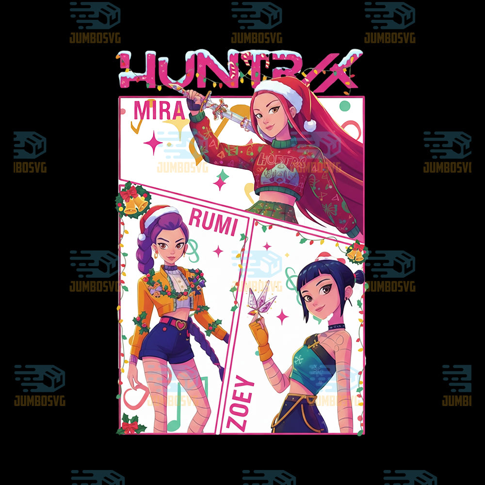 Kpop-Demon-Hunters-Huntrix-Saja-Girl-Christmas-Png