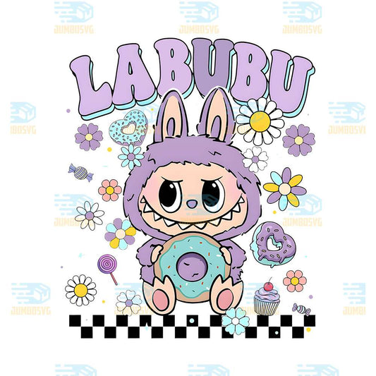Labubu-Floral-Donut-Png