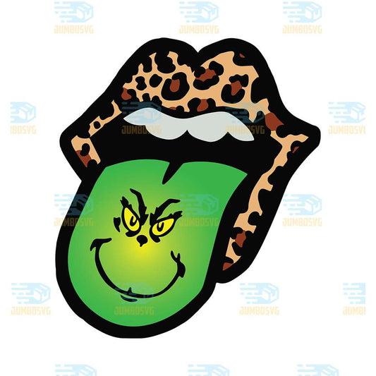 Leopard-Lips-Grinch-Tongue-Christmas-Png