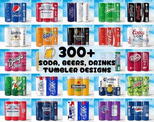 Liquor & Soda 300+ Design Bundle Tumbler Wrap Print Shop Premium Pack, 20oz Sublimation Skinny Tumbler 9.3x8.2 inch PNG Beverage Beer Drinks - Jumbosvg