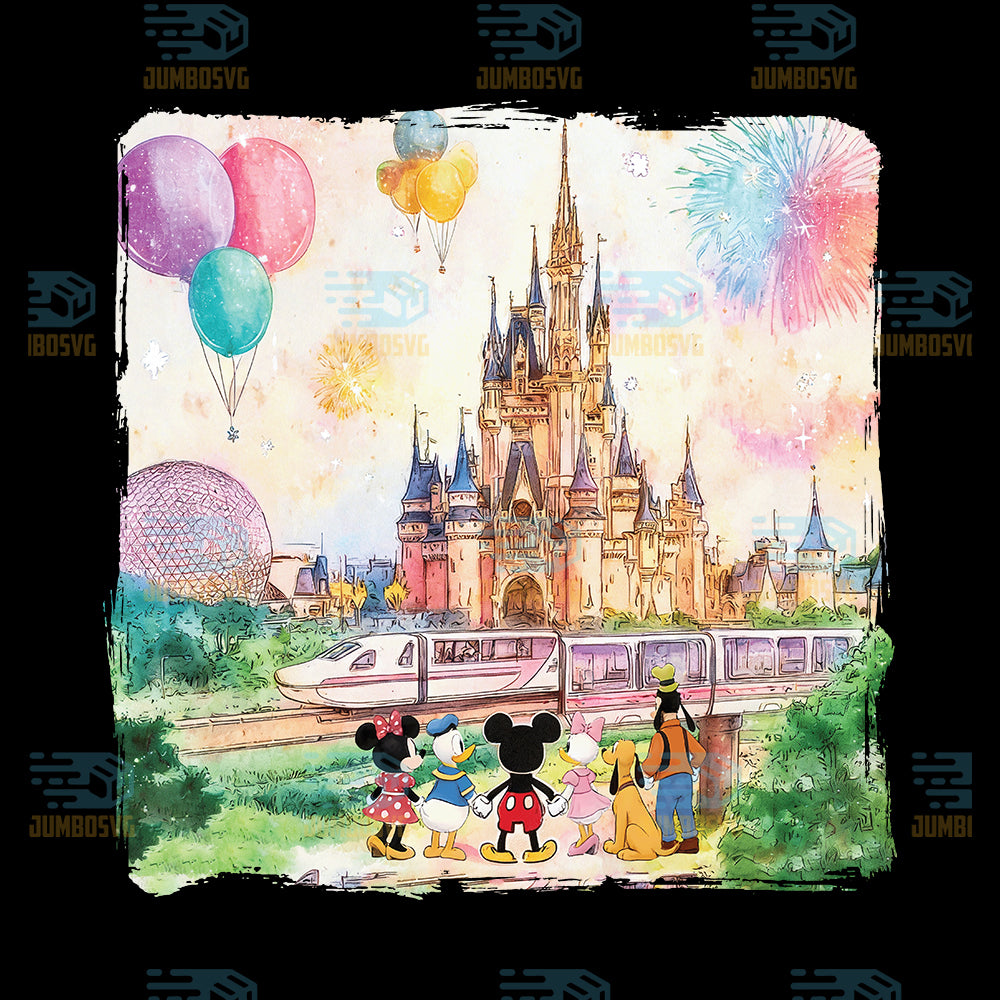 Magic-Kingdom-Castle-Family-Vacation-Trip-Png