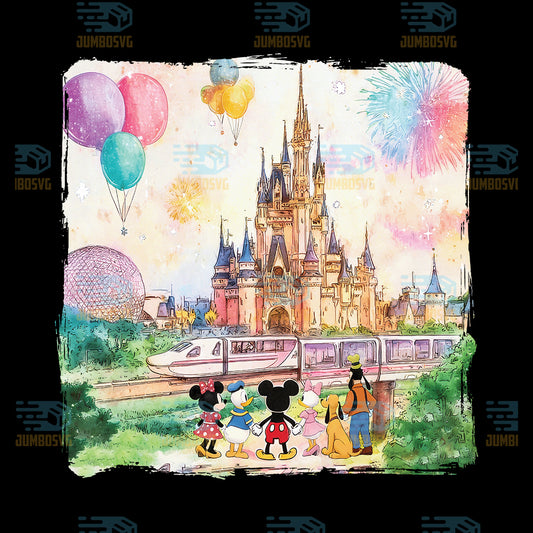 Magic-Kingdom-Castle-Family-Vacation-Trip-Png