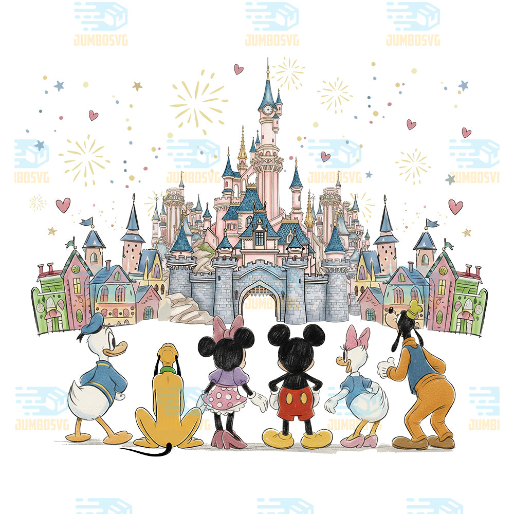 Magical-Castle-Friends-Family-Vacation-Fantasy-Kingdom-Png