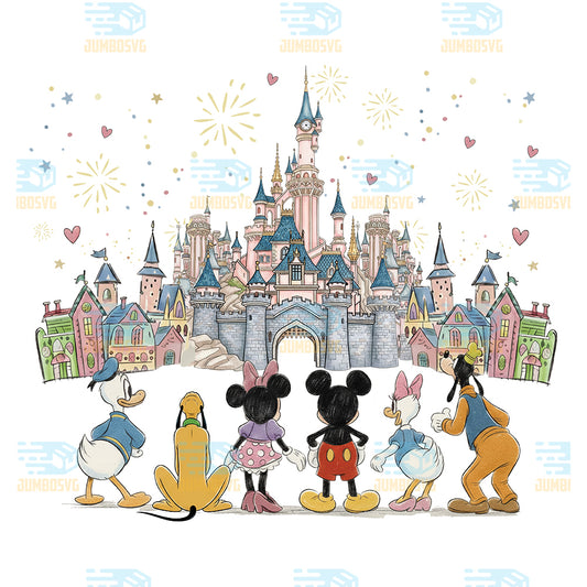 Magical-Castle-Friends-Family-Vacation-Fantasy-Kingdom-Png