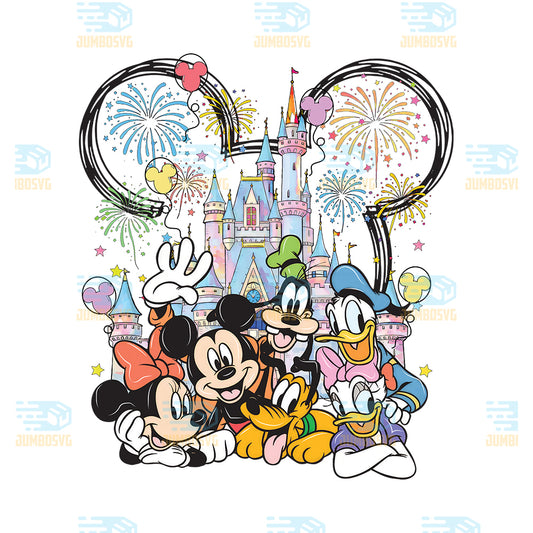 Magical-Castle-Friends-Fireworks-Vacation-Png