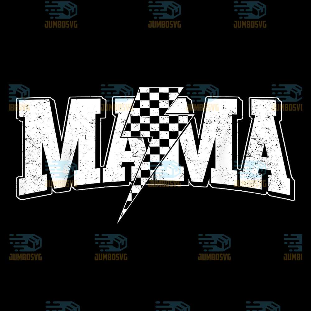 Mama-Lightning-Bolt-Checkered-Png