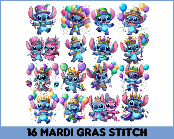 Mardi Gras Stitch Png, Mardi Gras Png,Happy Mardi Gras Png, Carnival Png, Fleur De Dis Png, Stitch Png, Sublimation Design Png