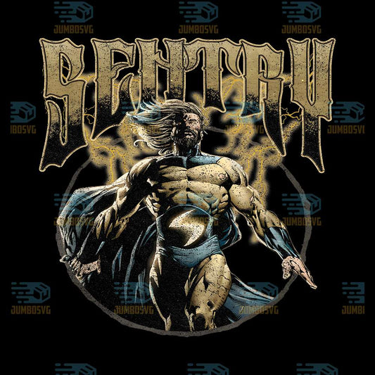 Marvel-Comics-Retro-Classic-Sentry-Distressed-Portrait-Png