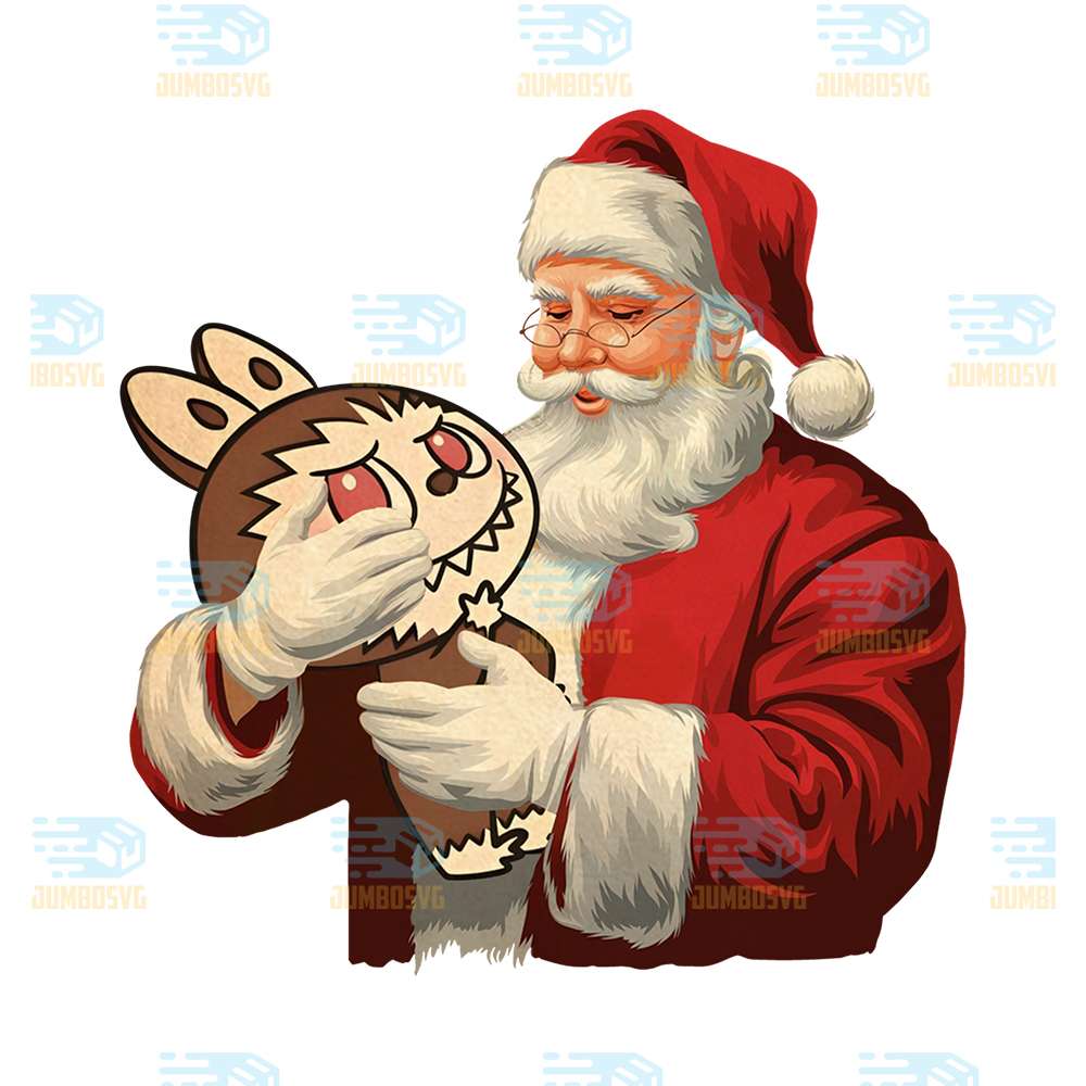 Meme Labubu Lover Christmas Santa Holding Labubu Xmas Png – JUMBOSVG