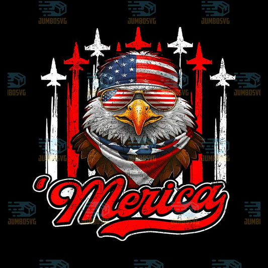 Merica-Eagle-Airplane-4th-Of-July-American-Flag-Patriotic-Png