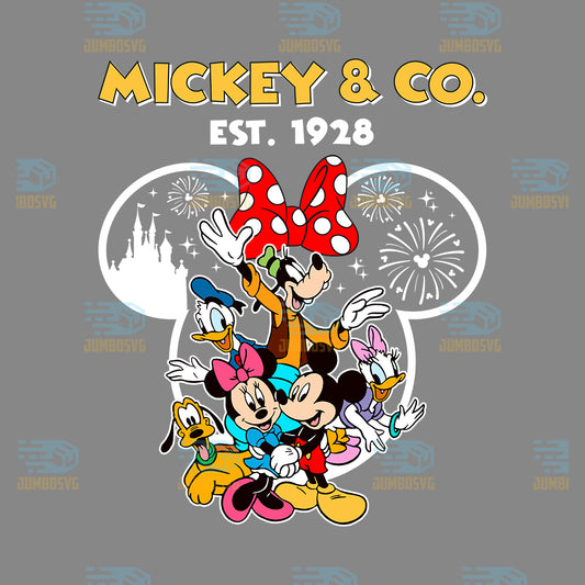 Mickey-And-Co-Est-1928-Minnie-Bow-Friends-Png