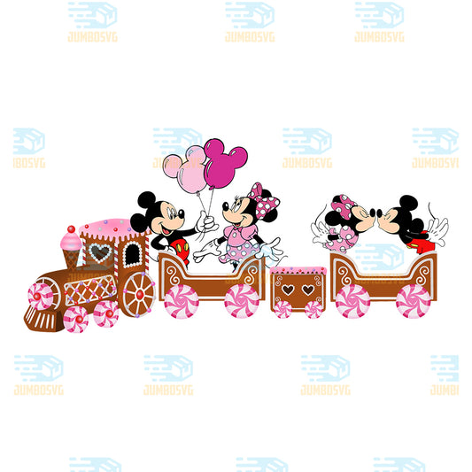 Mickey-And-Minnie-Valentine-Train-Png