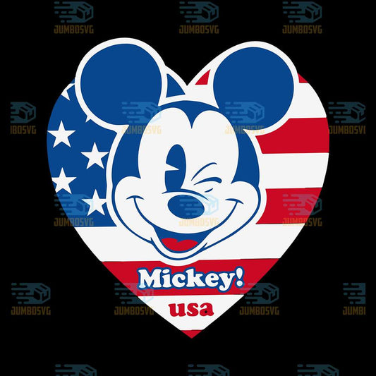 Mickey-Usa-American-Heart-Svg