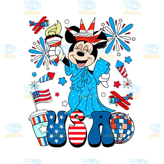 Minnie-Usa-America-4th-Of-July-Png