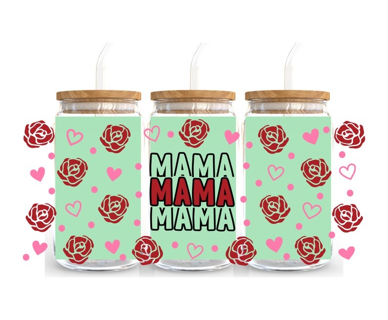 Mother's Day Bundle - 16oz Glass Can svg, Libbey Glass Can Wrap, svg Files for Cricut & Silhouette Cameo, Glassware svg