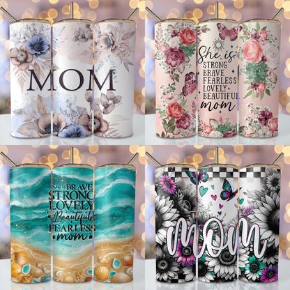 Mother's Day Bundle Tumbler Wrap 20 oz Skinny Sublimation Bundle Tumbler Png, Mom Tumbler Bundle Digital Download Png Bundle Tumbler Designs