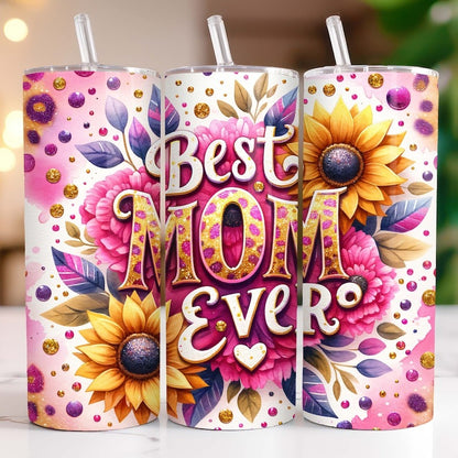 Mothers Day Tumbler Wrap Bundle 20 oz Skinny Tumbler Sublimation Designs PNG, Sunflowers Mama Tumbler Wrap, Floral Mom Tumbler PNG