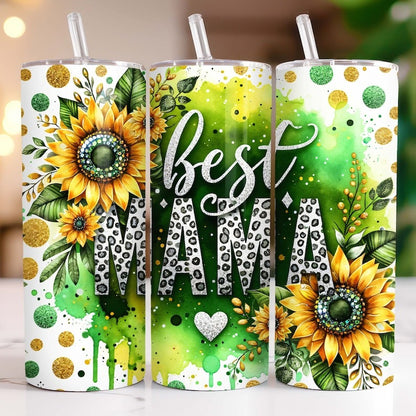 Mothers Day Tumbler Wrap Bundle 20 oz Skinny Tumbler Sublimation Designs PNG, Sunflowers Mama Tumbler Wrap, Floral Mom Tumbler PNG