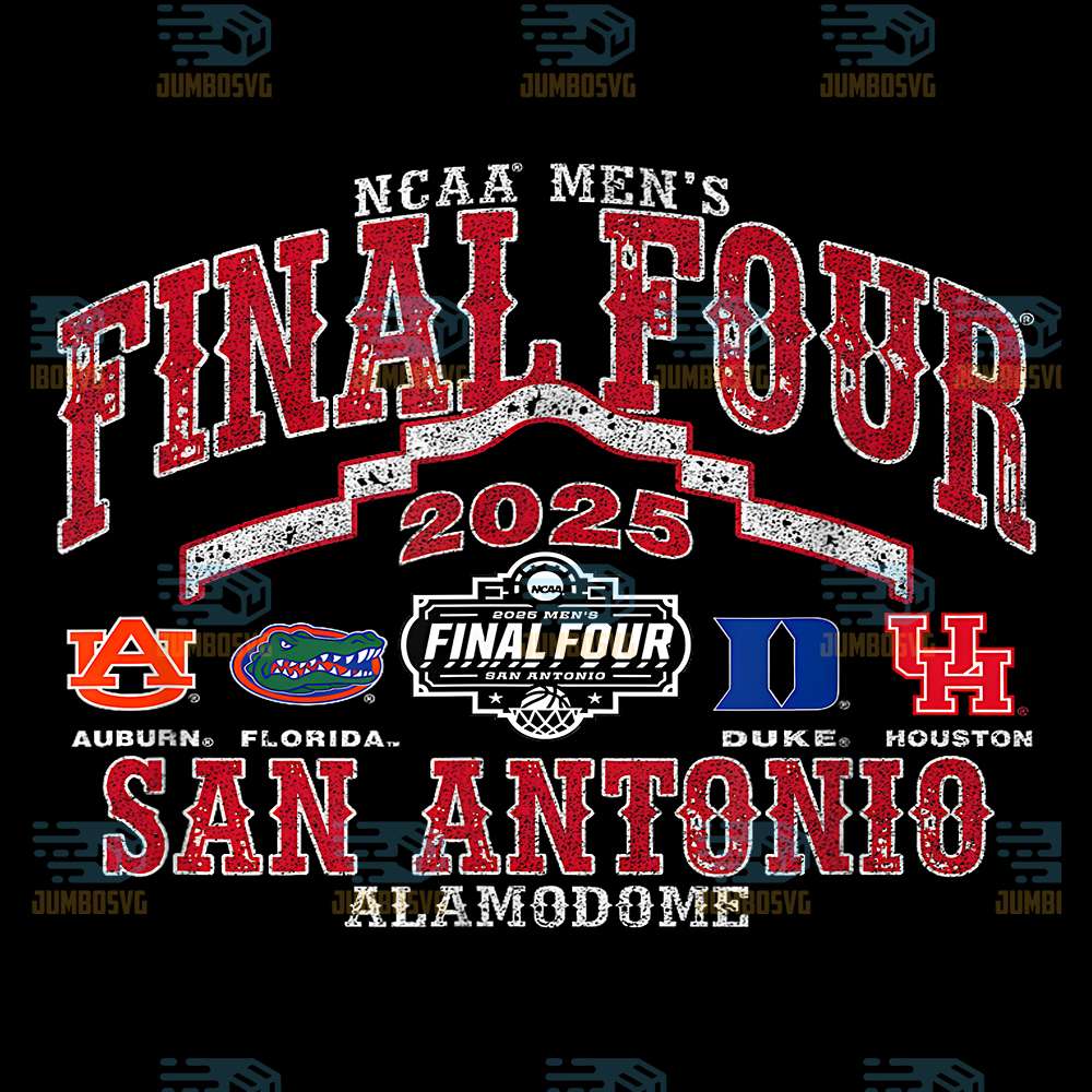 NCAA-Final-Four-2025-Basketball-4-Team-Vintage-San-Antonio-Png