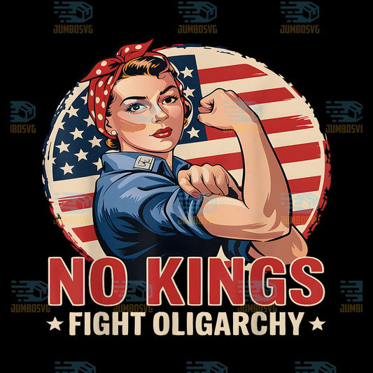 No-Kings-Fight-Oligarchy-Girl-America-Flag-Png