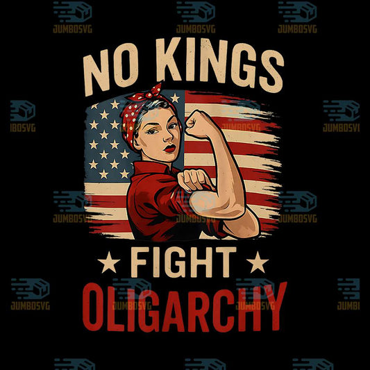 No-Kings-Fight-Oligarchy-Patriotic-4th-Of-July-Girl-Png