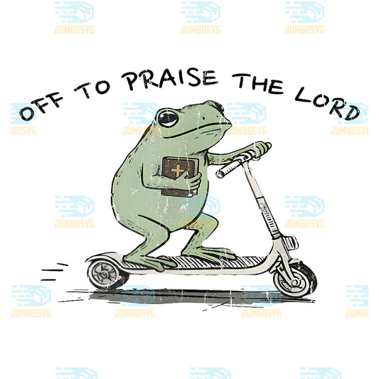 Off-To-Praise-The-Lord-Frog-Christian-Png
