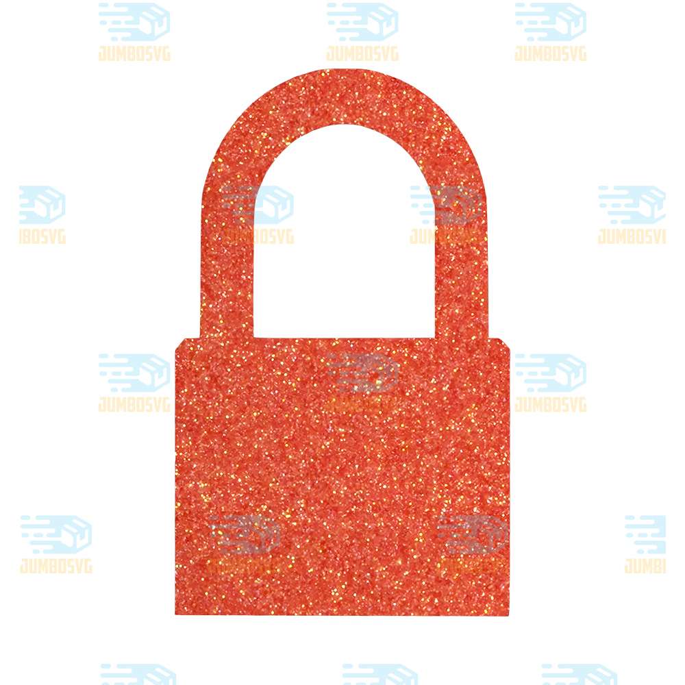 Orange-Glitter-Lock-Png