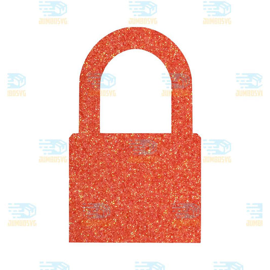 Orange-Glitter-Lock-Png