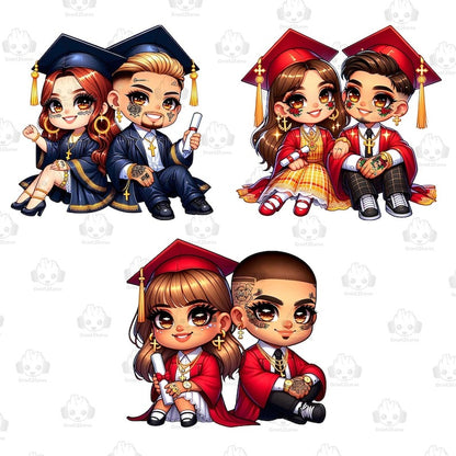 Para Mi Familia Chicano Png Bundle, Graduation Chibi Style Png, Educated Latina Girls Png, Cholo La Graduada Png, Chibi Cute Girls Png