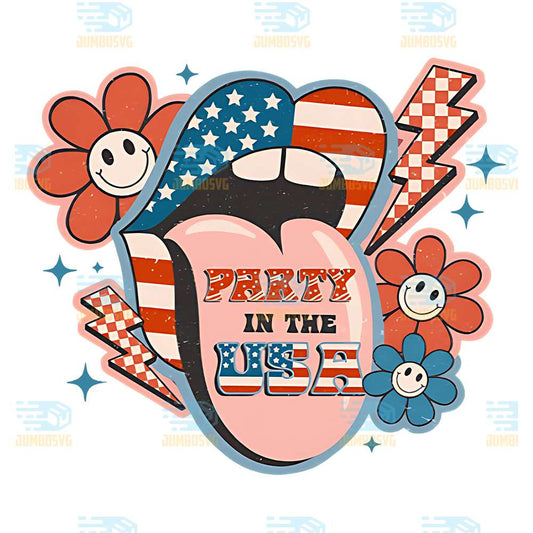 Party-In-The-Usa-Lips-4th-Of-July-Png