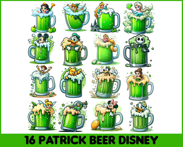 Disney Beer St. Patrick's Day Png Bundle, Retro St. Patrick Png, Shamrock Png, Irish Png, Lucky Mama, Saint Patrick's Shirt Design