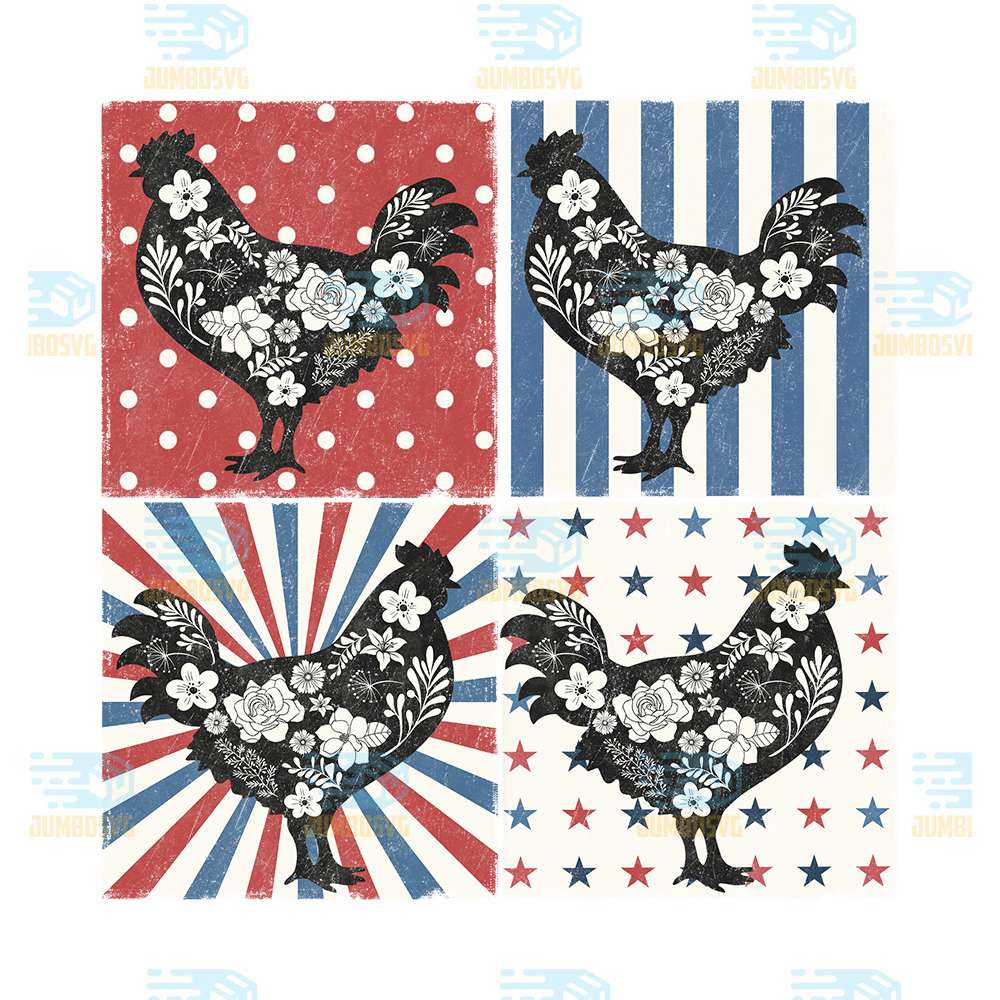 Patriotic-Floral-Chicken-4th-Of-July-Png