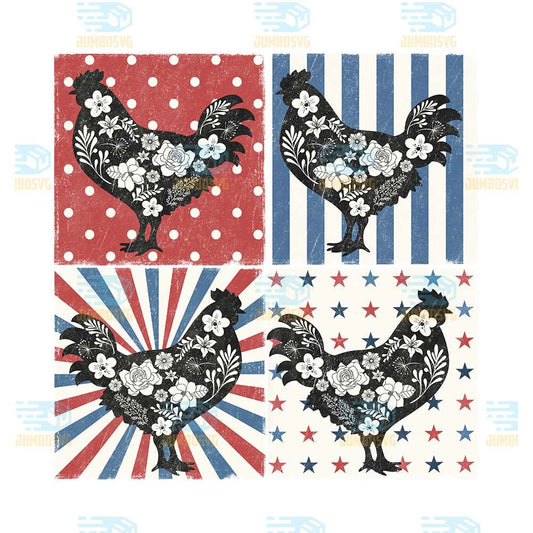 Patriotic-Floral-Chicken-4th-Of-July-Png