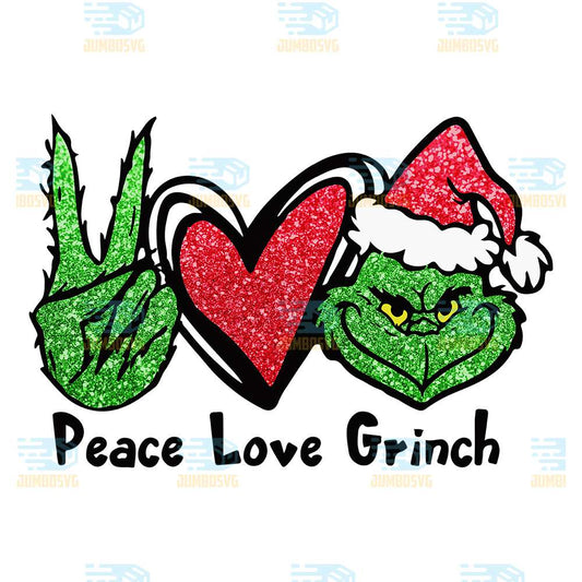Peace-Love-Grinch-Christmas-Glitter-Png