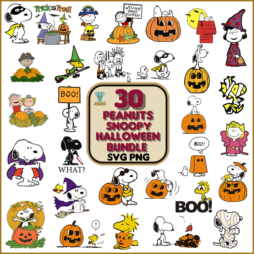 30PeanutsSnoopyHalloweenSvgBundle