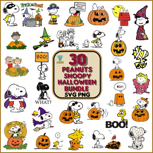 30PeanutsSnoopyHalloweenSvgBundle