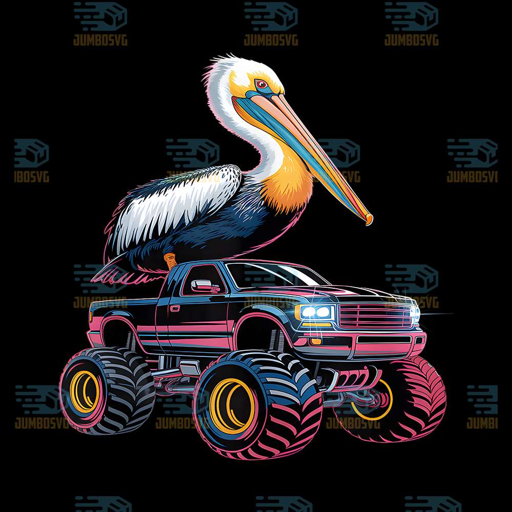 Pelican-On-Monster-Truck-Png