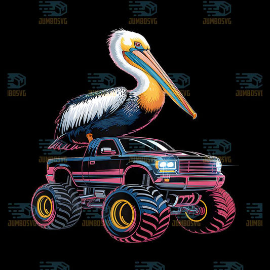 Pelican-On-Monster-Truck-Png